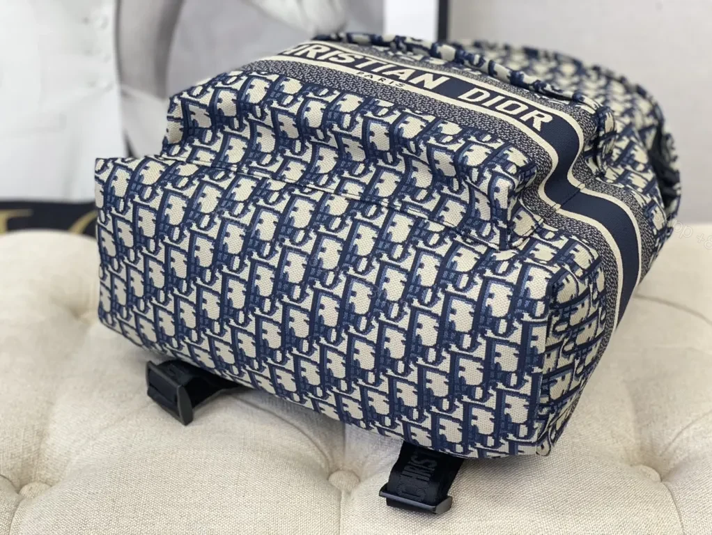 View 8 of Navy Dior Monogram Backpack: Luxe Everyday Carry