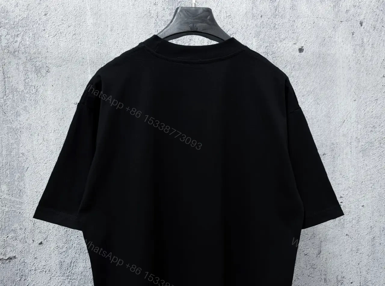 View 5 of Black Cotton Tee | Minimalist Saint-Laurent Inspired Graphic