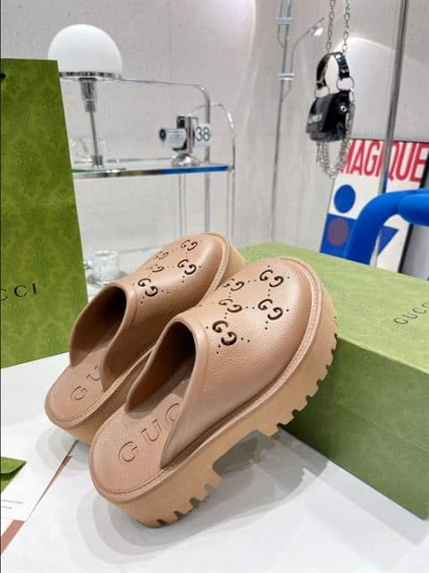 View 8 of GUCCI WONMEN’S PLATFORM PERFORATED G SANDAL – SDG017