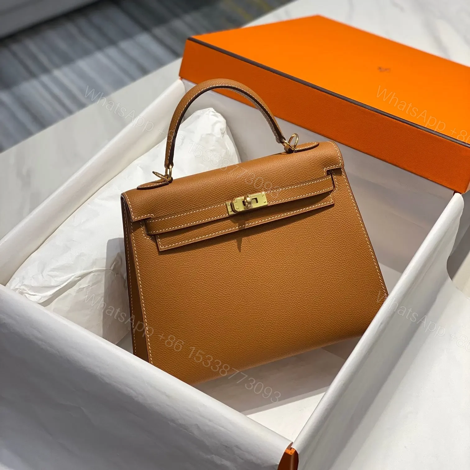 HN 25CM IN GOLD EPSOM GOLD HARDWARE — view 1