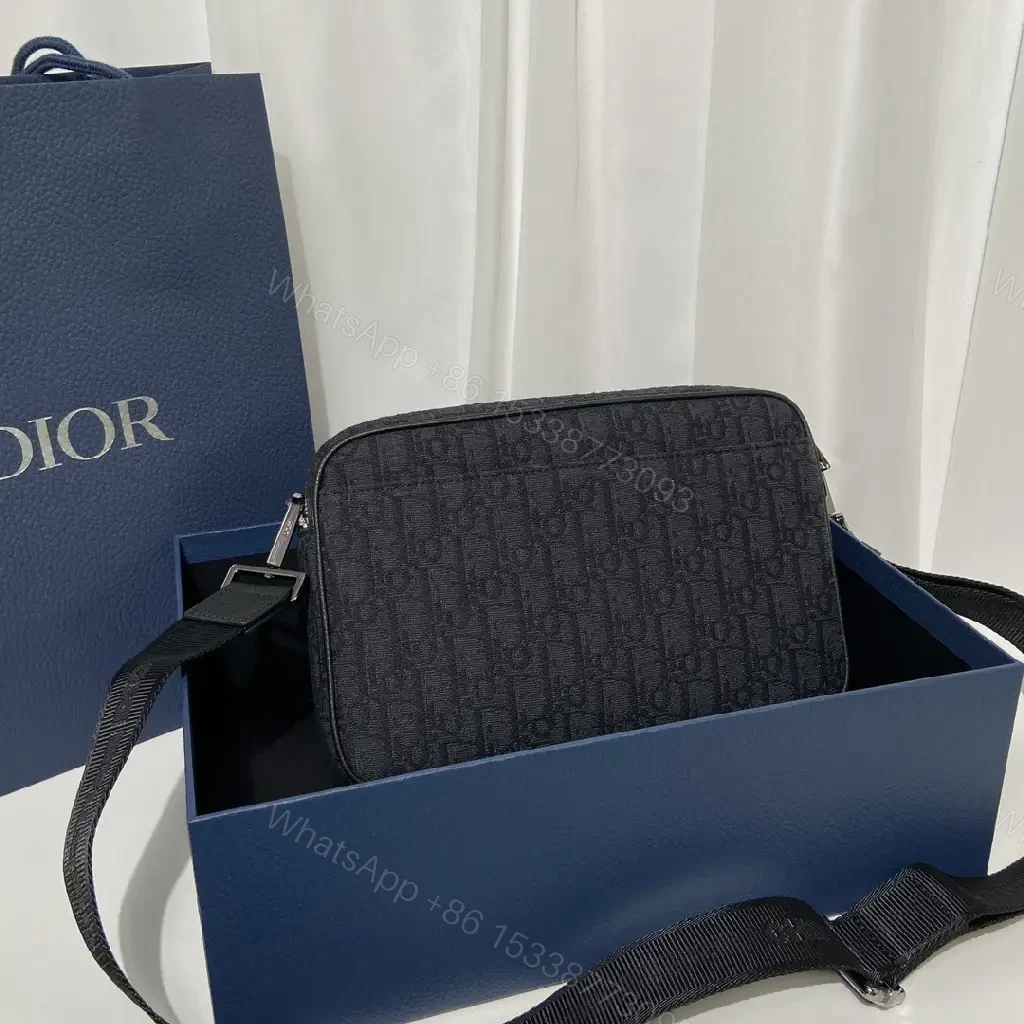 View 8 of Monochrome Canvas Crossbody — Textured, Zip Pocket, VersatileCarry