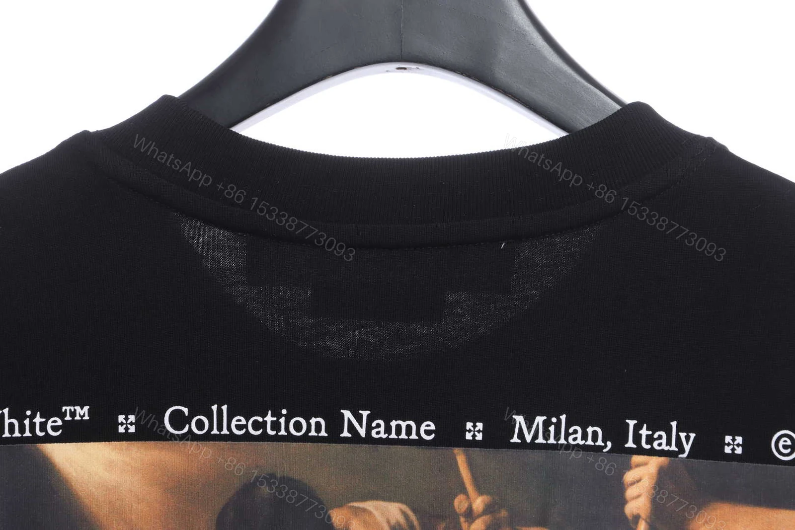 View 4 of Off-White Classical Religious Oil Painting T-Shirt