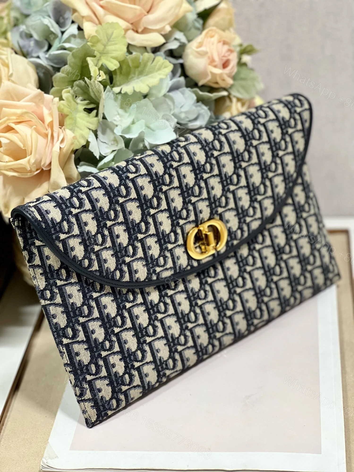 View 4 of Dior 30 Montaigne Avenue Monogram Handbag Like Auth 30x18x2cm