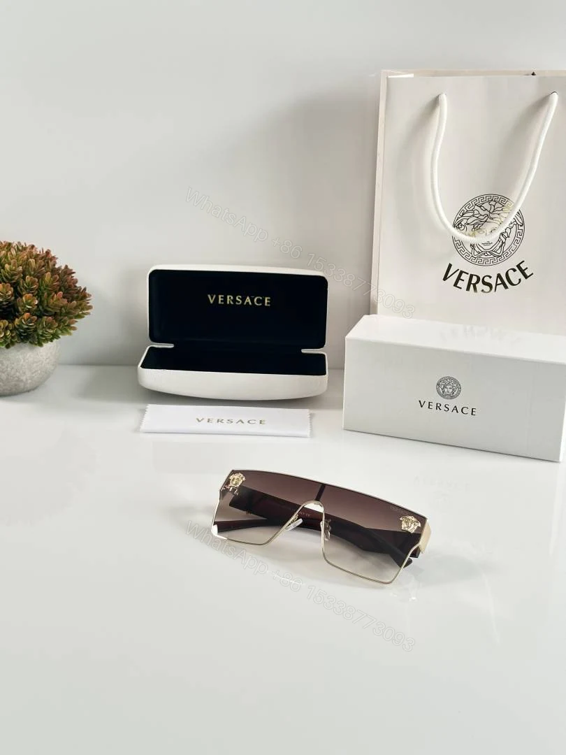 View 4 of First Copy Versace 10086 Gold Brown Sunglasses