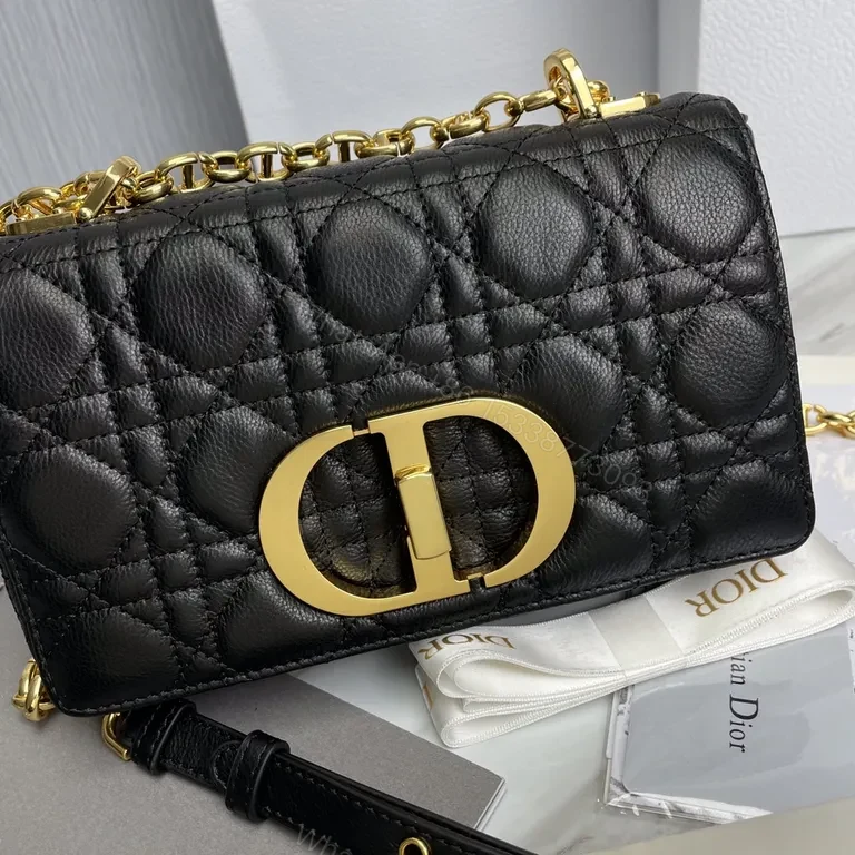 View 3 of Lux Black Quilted Mini Bag with Gold Hardware