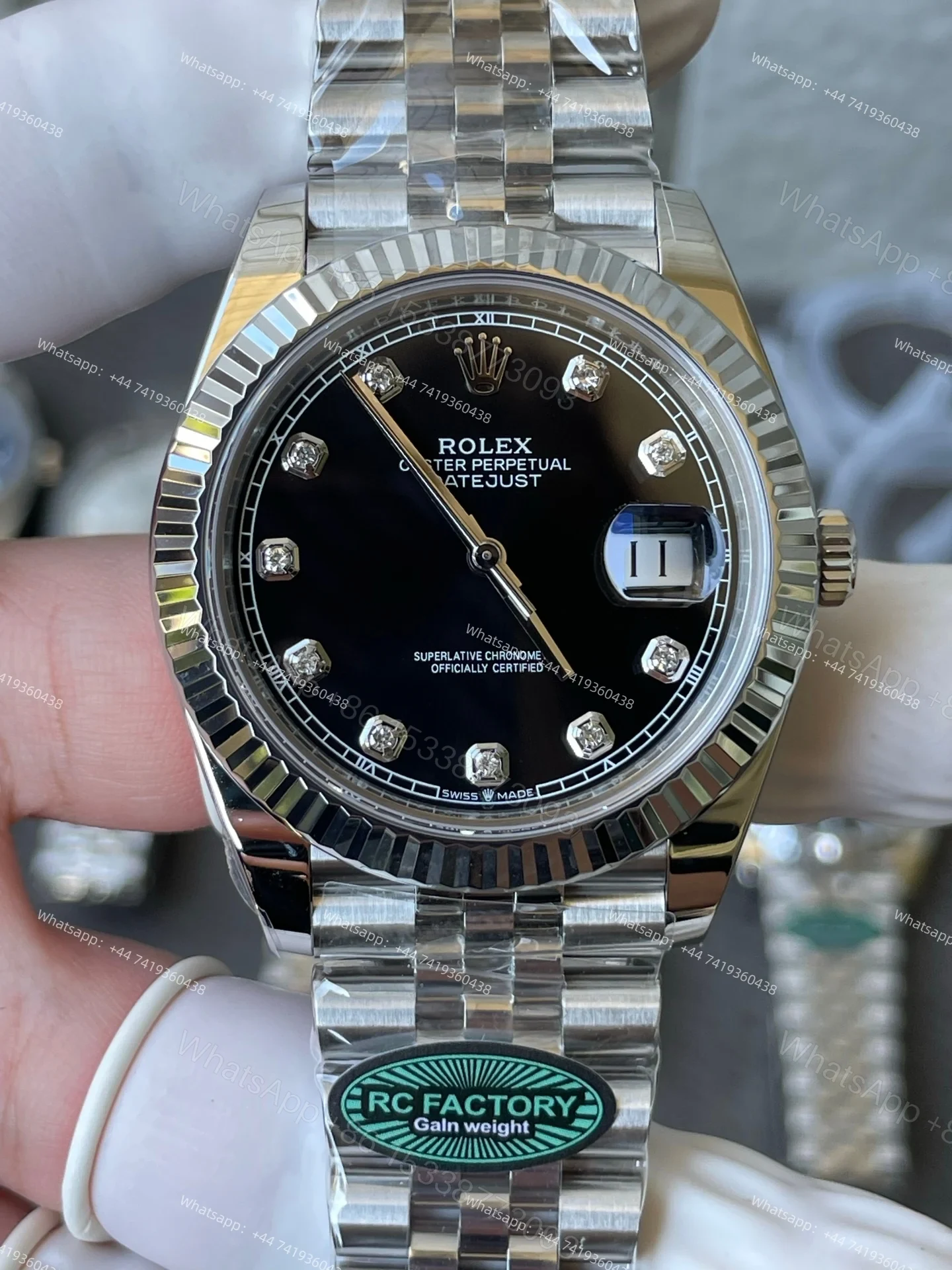 View 5 of Rolex Super Clone Watches 1:1 DateJust 41 126334 Black Diamond Jubilee