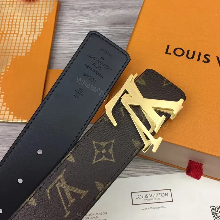 View 2 of Monogram Signature Belt: Gold Buckle, Coated Canvas Belt