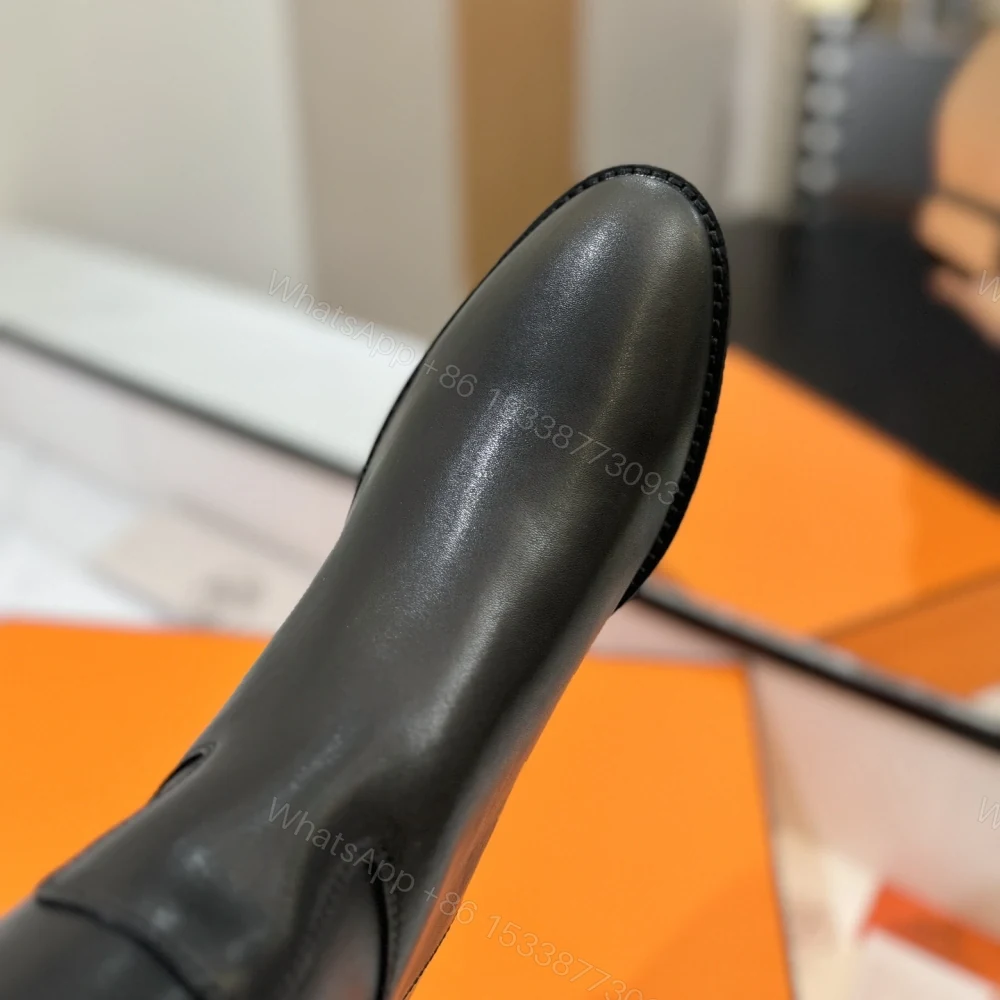 View 6 of 高仿Hermes*H042138Z01小牛皮高筒靴黑色免檢版