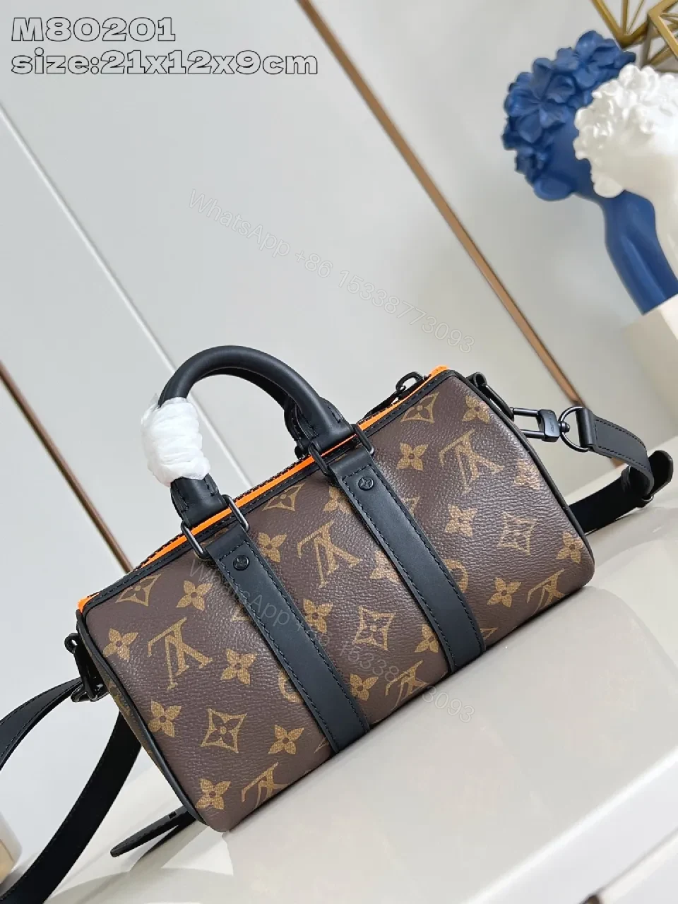 View 5 of Brown Monogram Handbag with Playful Patch – Luxe Everyday Carrier