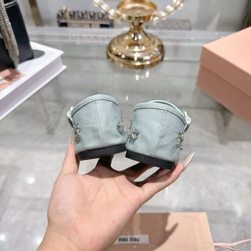 View 8 of MIUMIU Embroidered drill ballerinas 645146