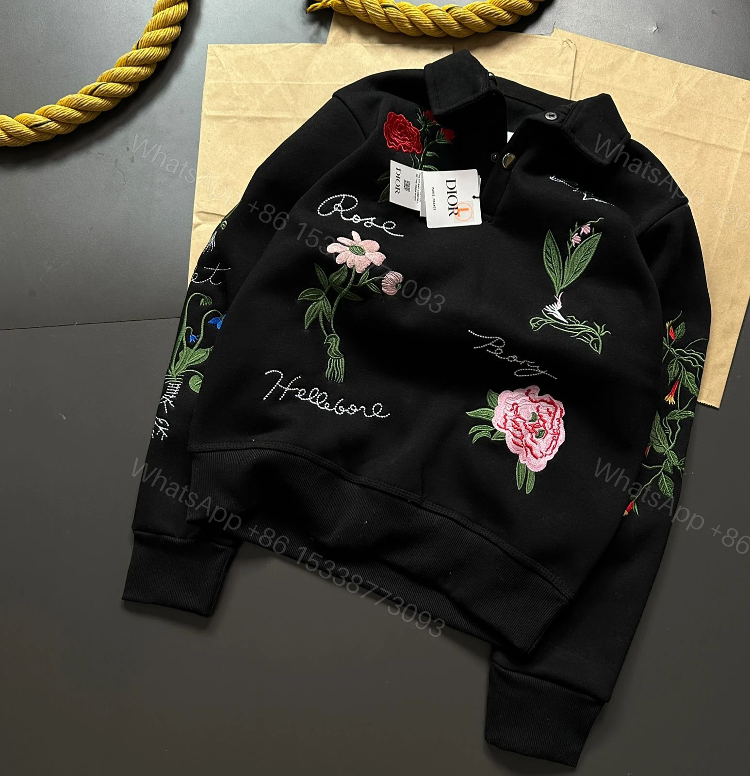 View 5 of FIRST COPY DIOR COLLAR SWEATSHIRT FOR MEN