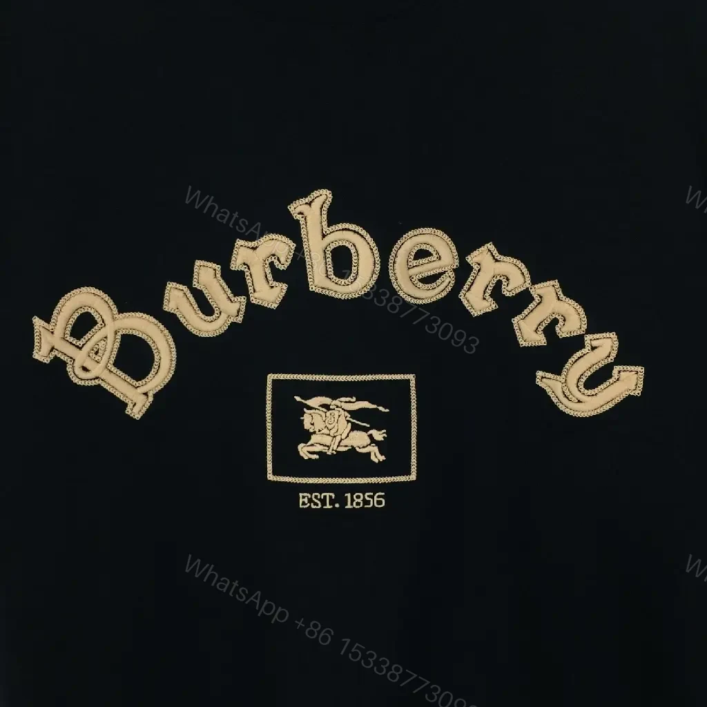 View 2 of Lux Black Embroidered Crest Tee: Premium Heritage-Inspired Style