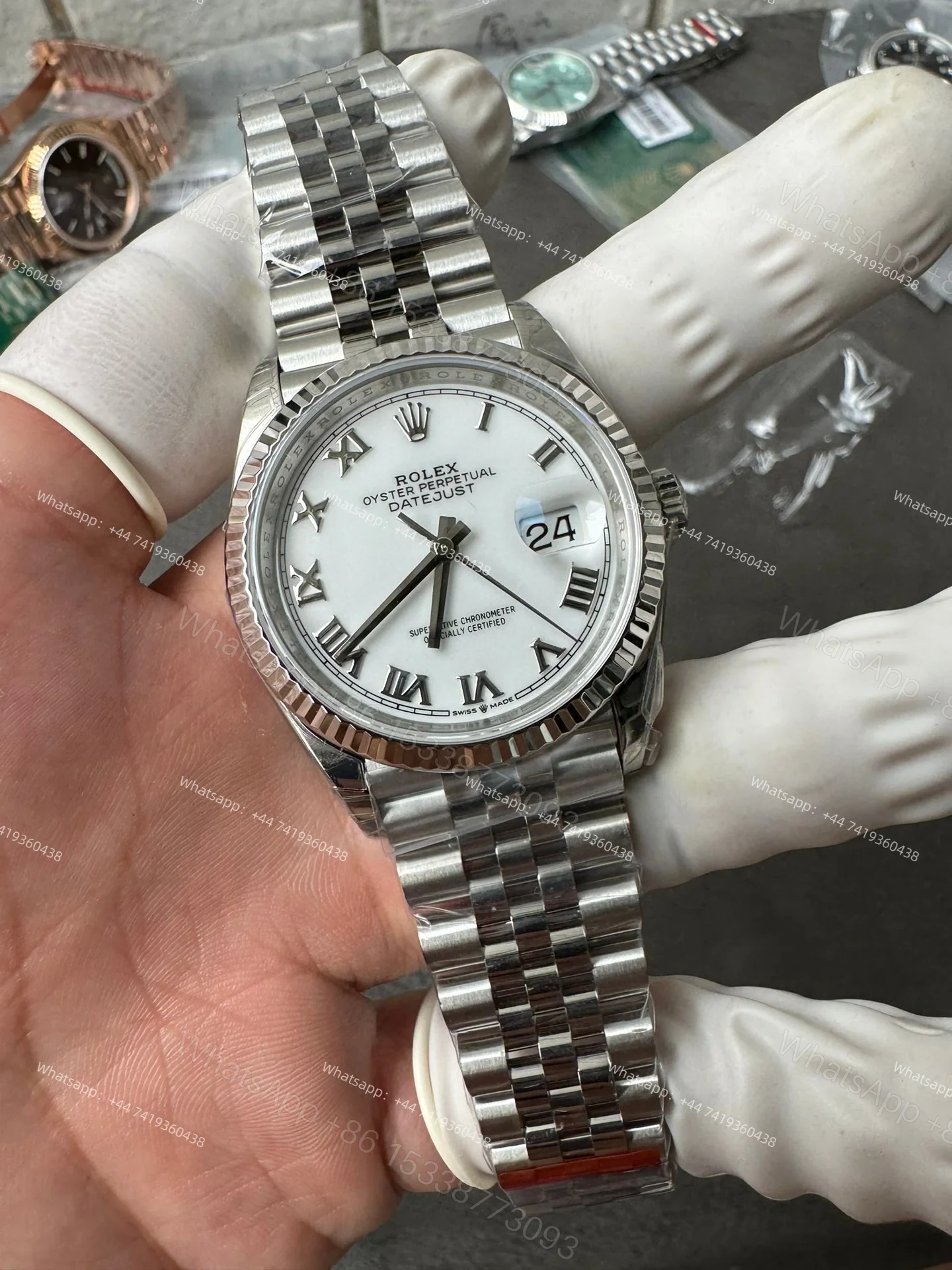 View 2 of Rolex Datejust M126234-0025 1:1 Replica White Dial Roman Jubilee 36MM 3235 Movement Super Clone Watch