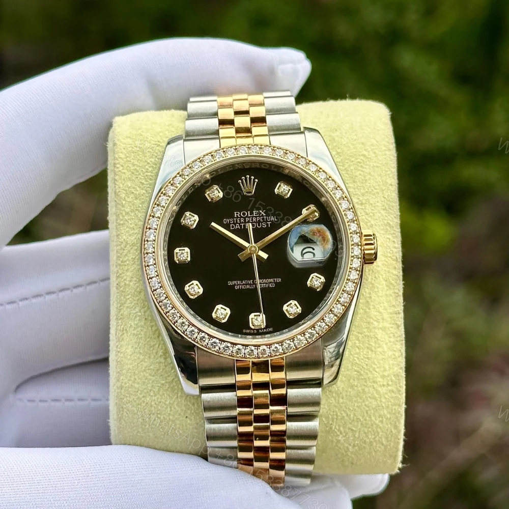 View 2 of Rolex Oyster Perpetual Datejust Silver Diamond 36mm 116243