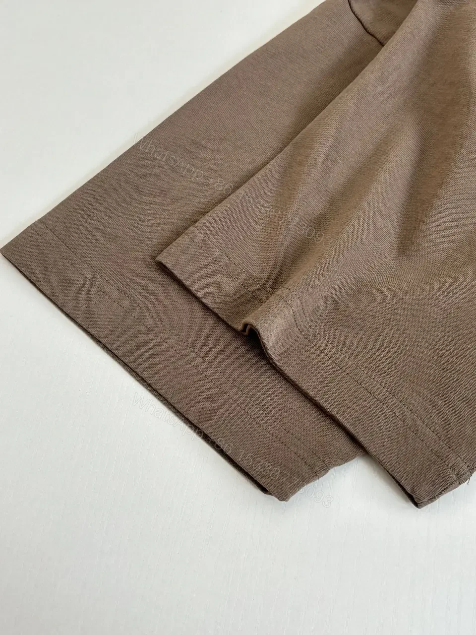 View 3 of Taupe Cotton Tee-Dress: Relaxed, Minimal, Designer-Inspired