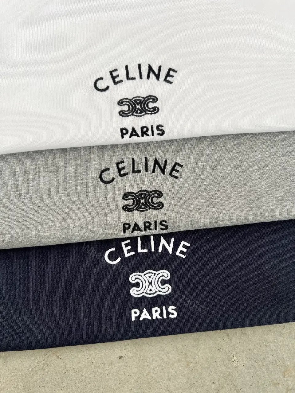 View 4 of Minimalist Cotton Tee: Subtle Luxury, Regular Fit, Navy/Gray/White