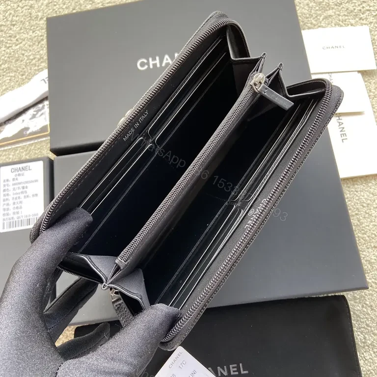 View 6 of Black Quilted Leather Wallet with CC hardware â€” Everyday Opulence
