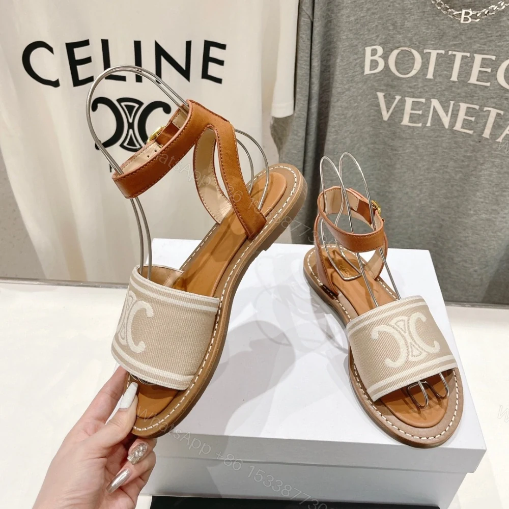 View 4 of 高仿Celine*357932351圓頭露趾涼鞋棕色免檢版