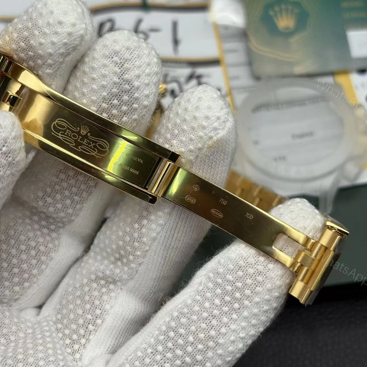 View 13 of Super Clone Rolex Daytona Gold with Blue Dial 116528 Replica