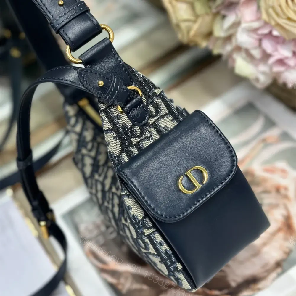 View 5 of 高仿Dior*D-Dream系列S431M928印花刺繡斜挎包Mini雙拼免檢版