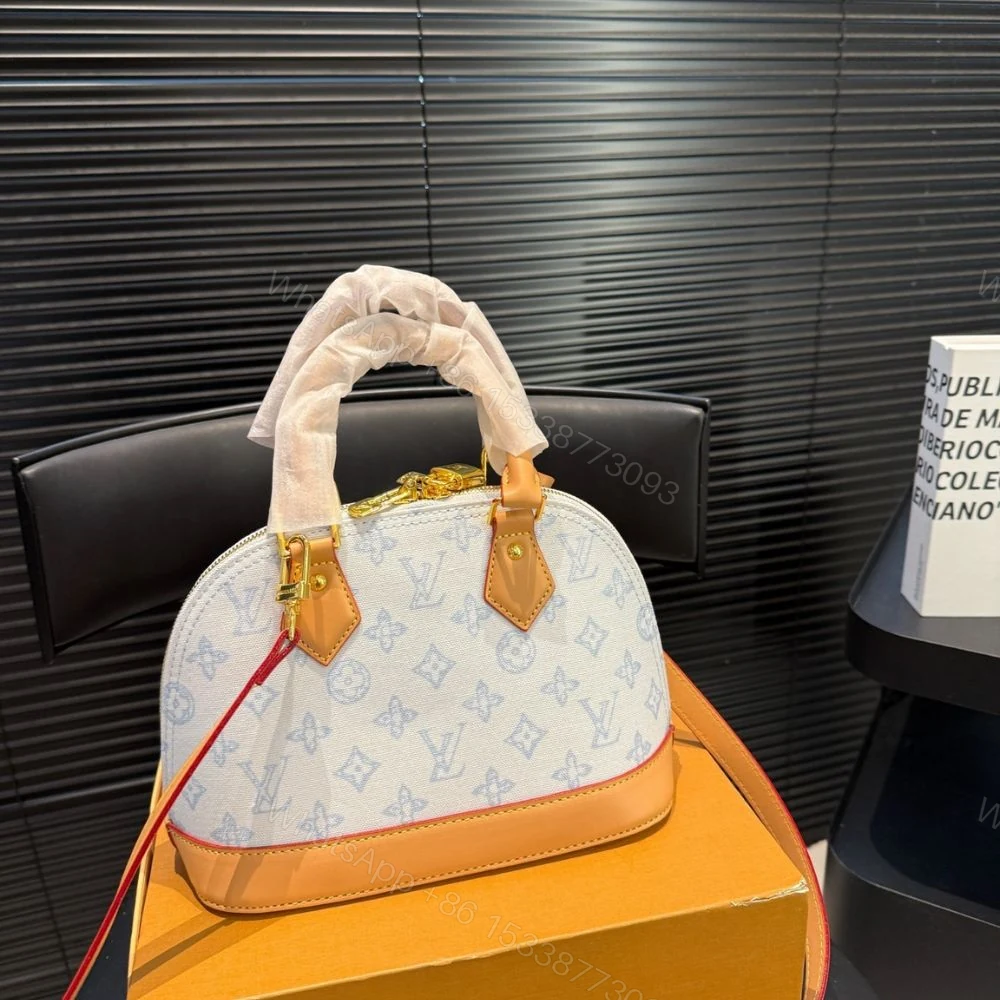 View 5 of Louis Vuitton Alma BB Monogram Origine Bleu Courrier 24Cm M27526