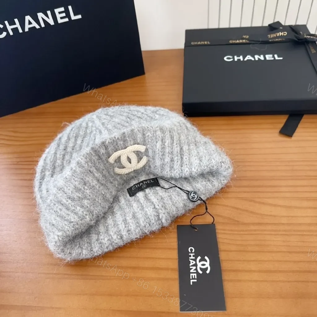 View 3 of Lux Wool Beanie, Ribbed Knit, Subtle Logo, Cozy Warmth, Beanie