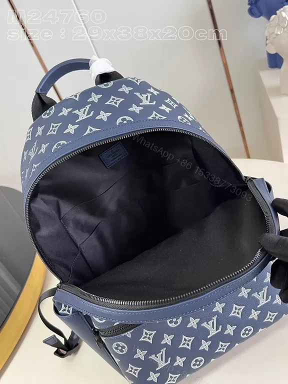 View 7 of Navy Monogram Black Zipper Backpack – Replica Louis Vuitton Style