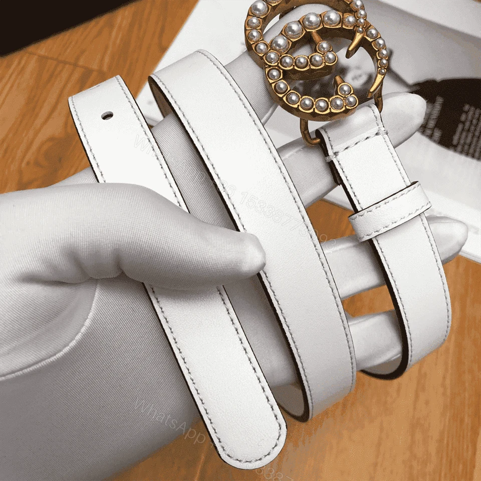 View 7 of GUCCI PEARL STUDDED GG BELT – B14