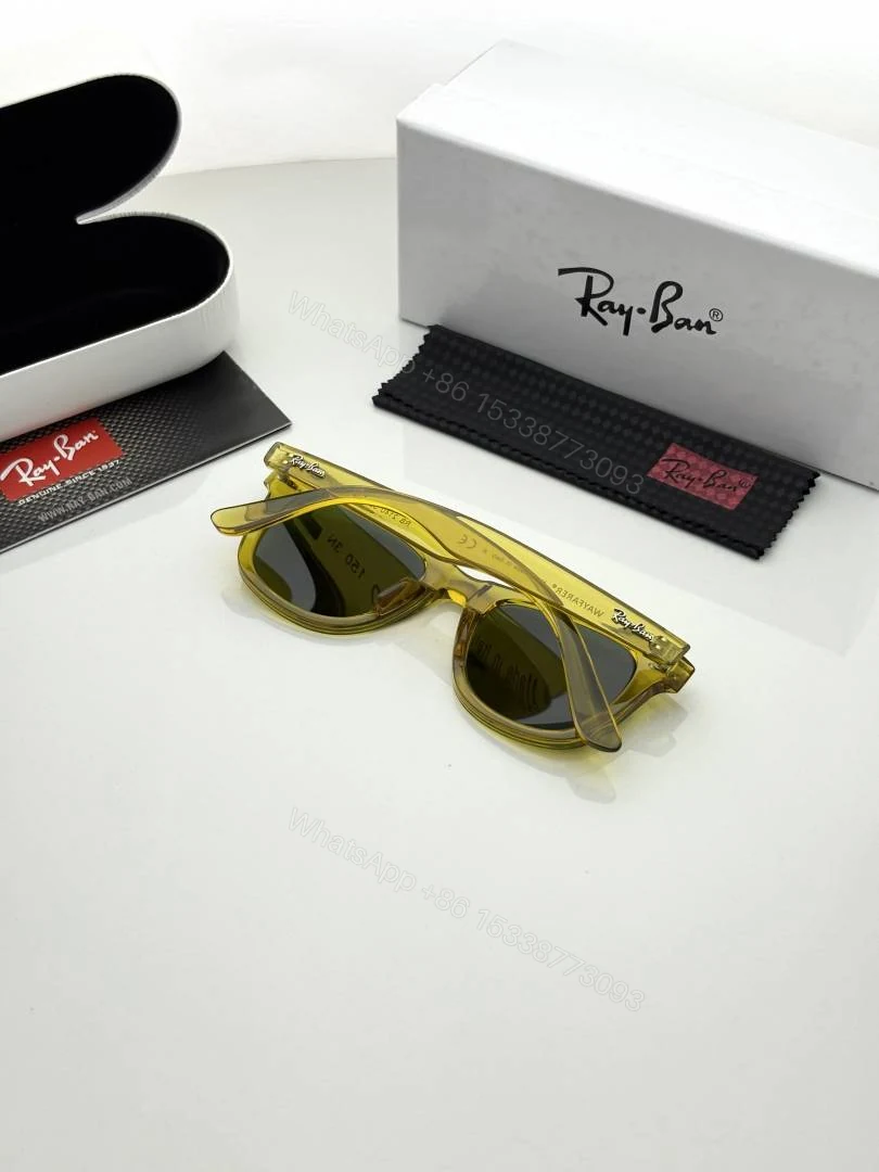View 5 of First Copy Ray Ban 2140 Yellow Green Luxury Designer Sunglasses UV Protected Premium Eyewear