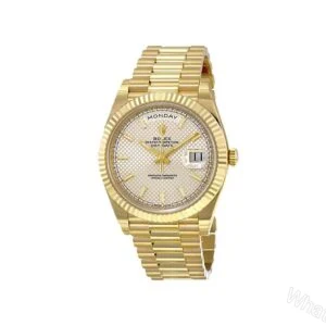 Rolex Day-Date 36 128239 Super Clone : 36mm White Gold Silver Diagonal Dial — view 1