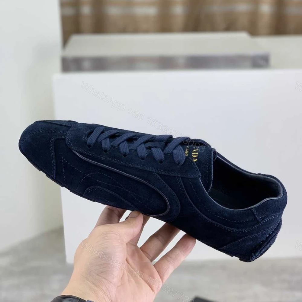 View 6 of Prada Montecarlo Re Edition 2005 Suede Sneakers Navy