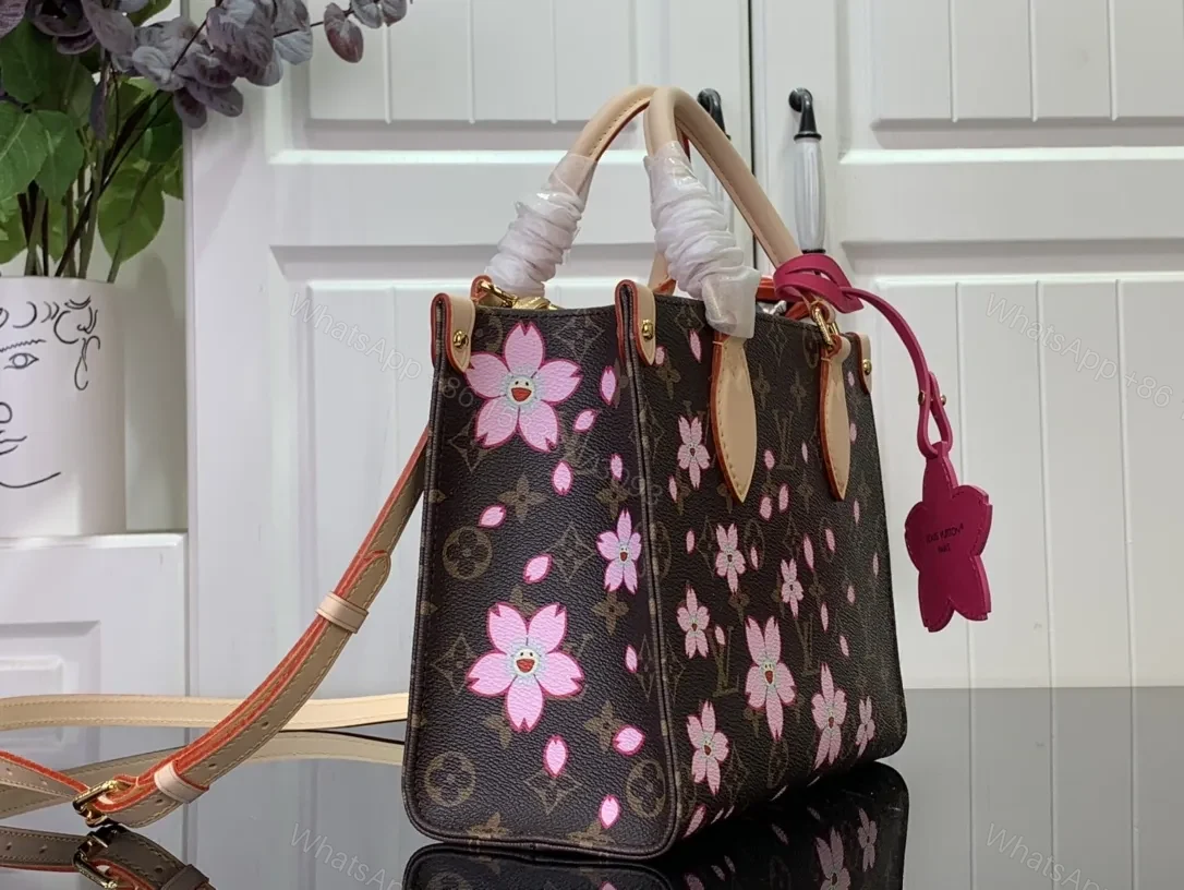 View 5 of Bold Blossom Messenger: Floral Luxury Handbag, Monogrammed Canvas