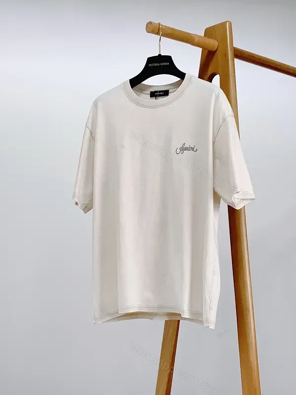 White Cotton Tee Minimal Logo Short Sleeve Shirt — view 1