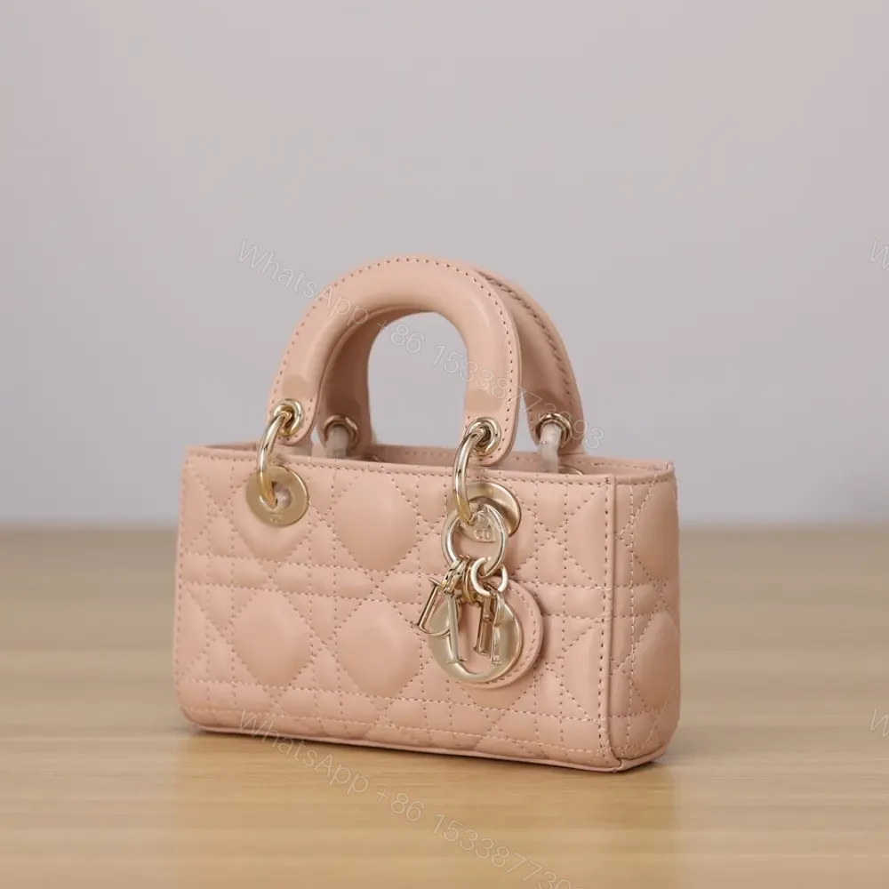 View 6 of 高仿Dior*LadyDJoy系列S0910M84P小羊皮戴妃包沙粉色Mini免檢版