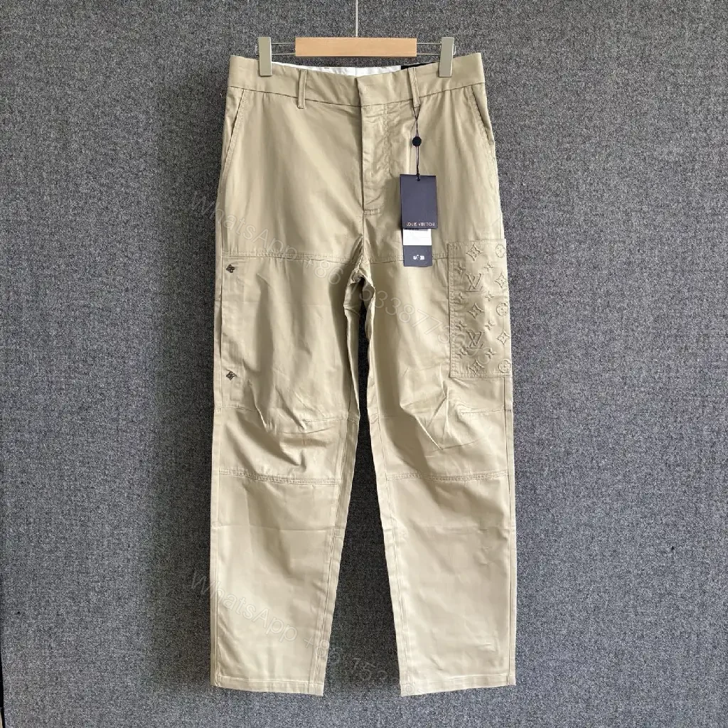 View 11 of Beige Cargo Pants with LV Monogram Patch