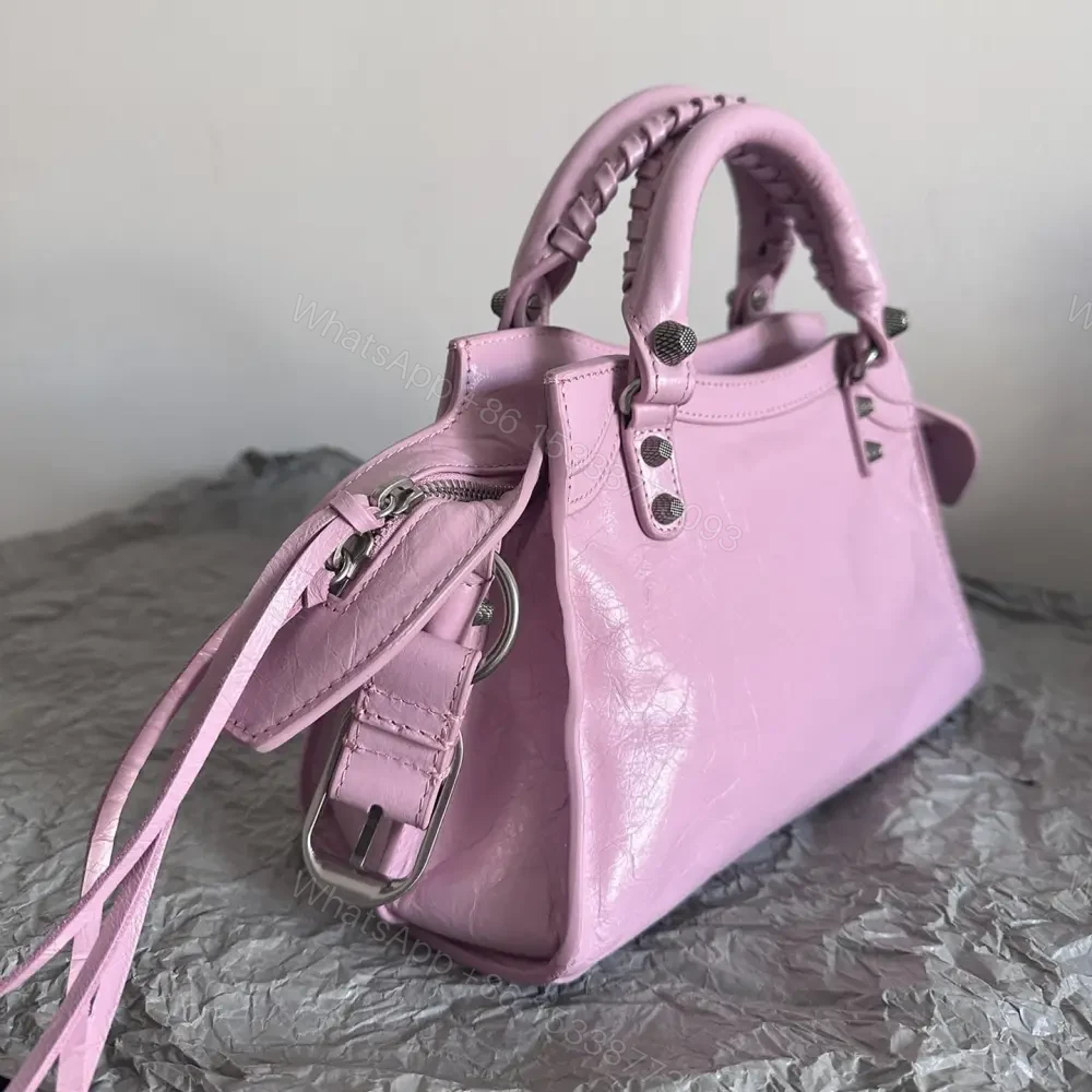 View 6 of 高仿Balenciaga*NeoCagole系列機車包粉色
