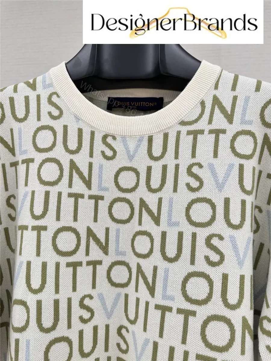 View 3 of Louis Vuitton White Jacquard Knit Short-Sleeve Crewneck Top