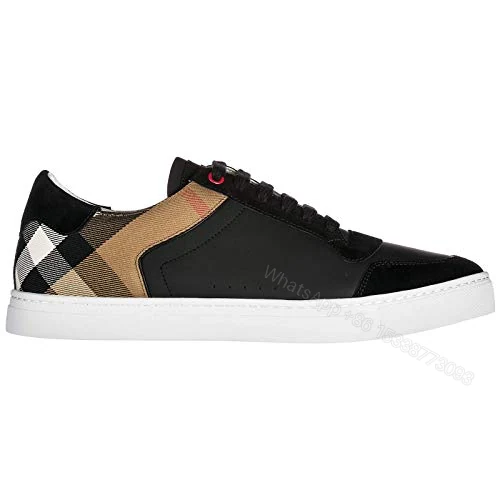 BURBERRY LEATHER AND HOUSE CHECK SNEAKERS – BBR26 — view 1