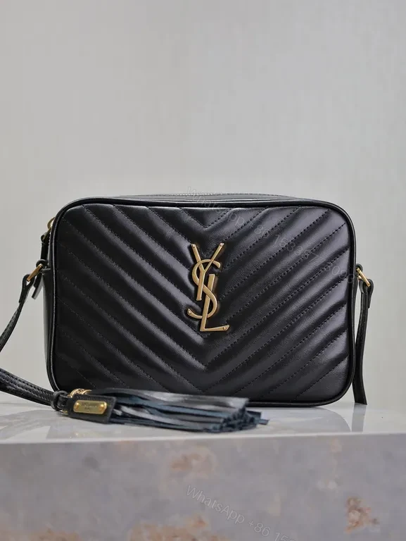 Gold Monogram Quilted Crossbody - Luxe, Leather, Compact Bag — view 1