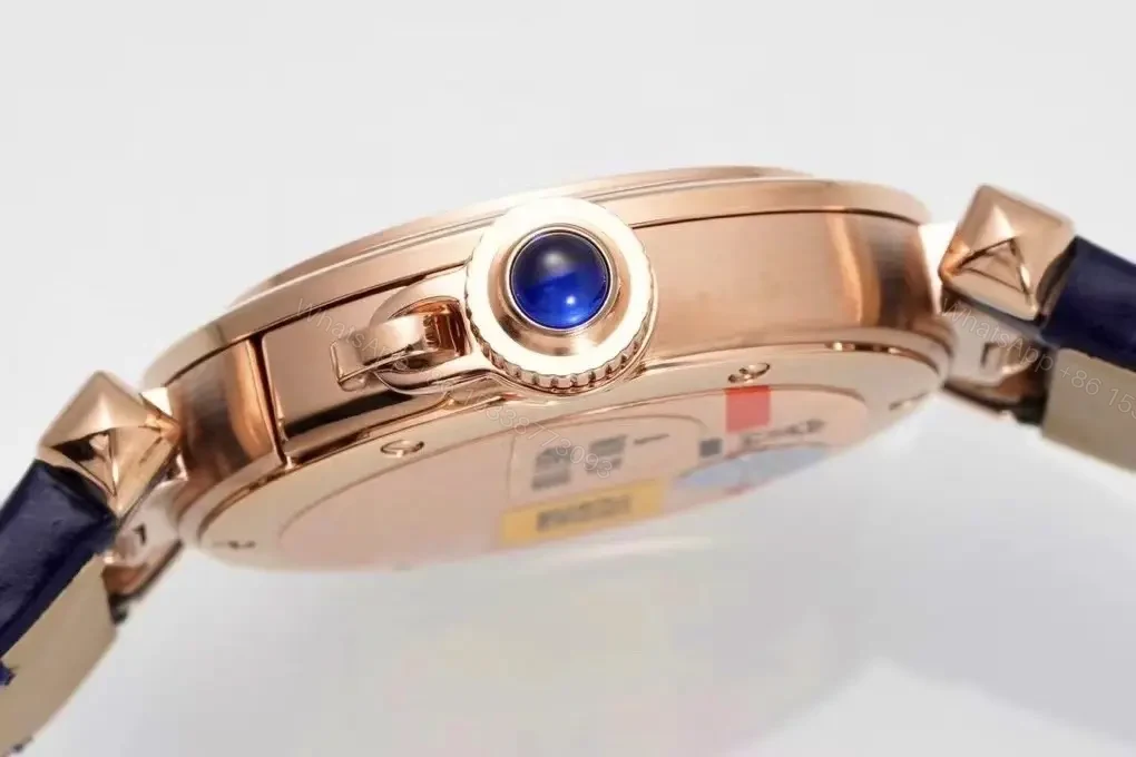 View 5 of GS Factory Cartier Pasha de Cartier Women’s Watch – 30mm Rose Gold Case, Blue Leather Strap, Swiss Quartz Movement (Cal.157)