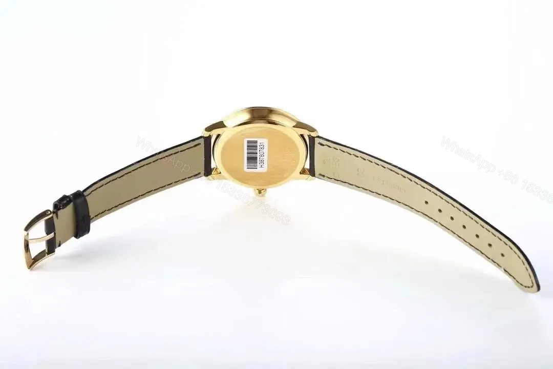 View 9 of MKS Omega De Ville Prestige Replica Watch Gold with Black Leather Strap