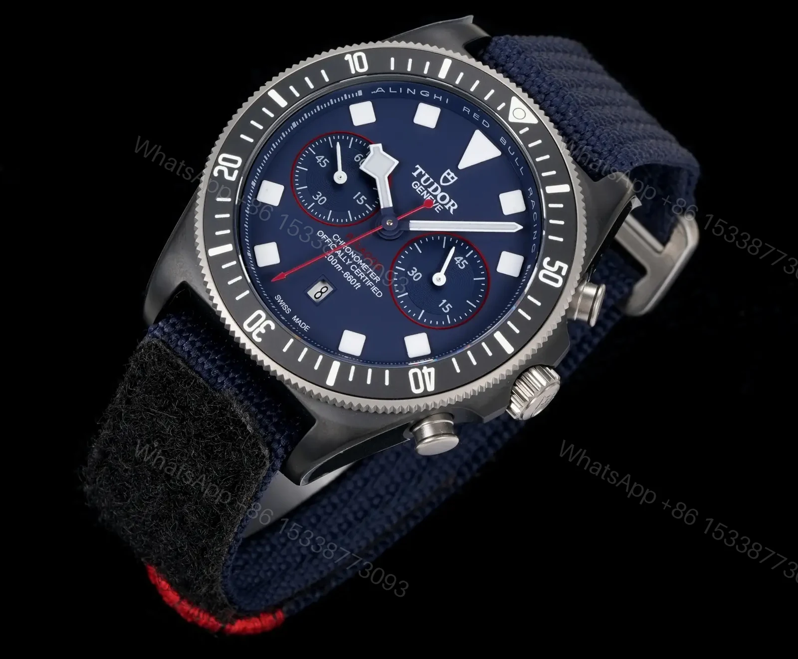 View 7 of Tudor Pelagos FXD Chronograph Blue Dial Navy Fabric Strap Ultimate 43MM M25807KN-0001