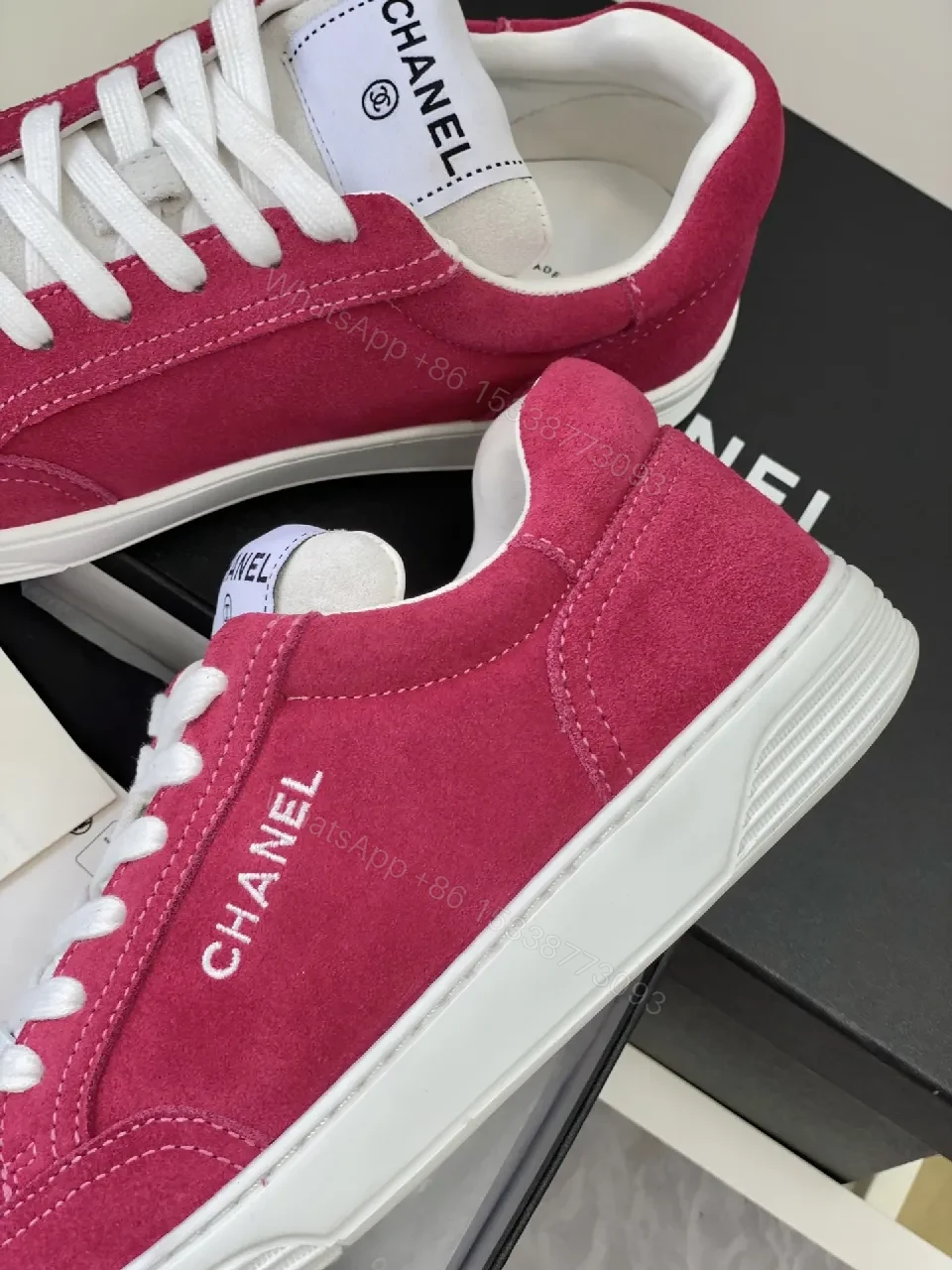 View 3 of Pink Suede High-Top Sneaker: Luxury Everyday Comfort, Chic Style