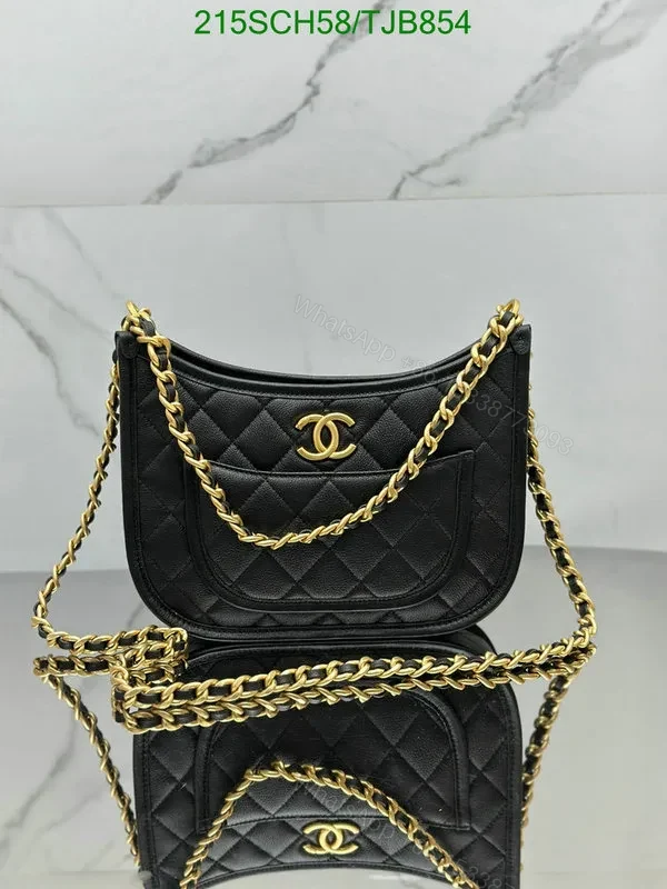 Chanel 24S Black Hobo Bag in Genuine Leather EZ2584 — view 1