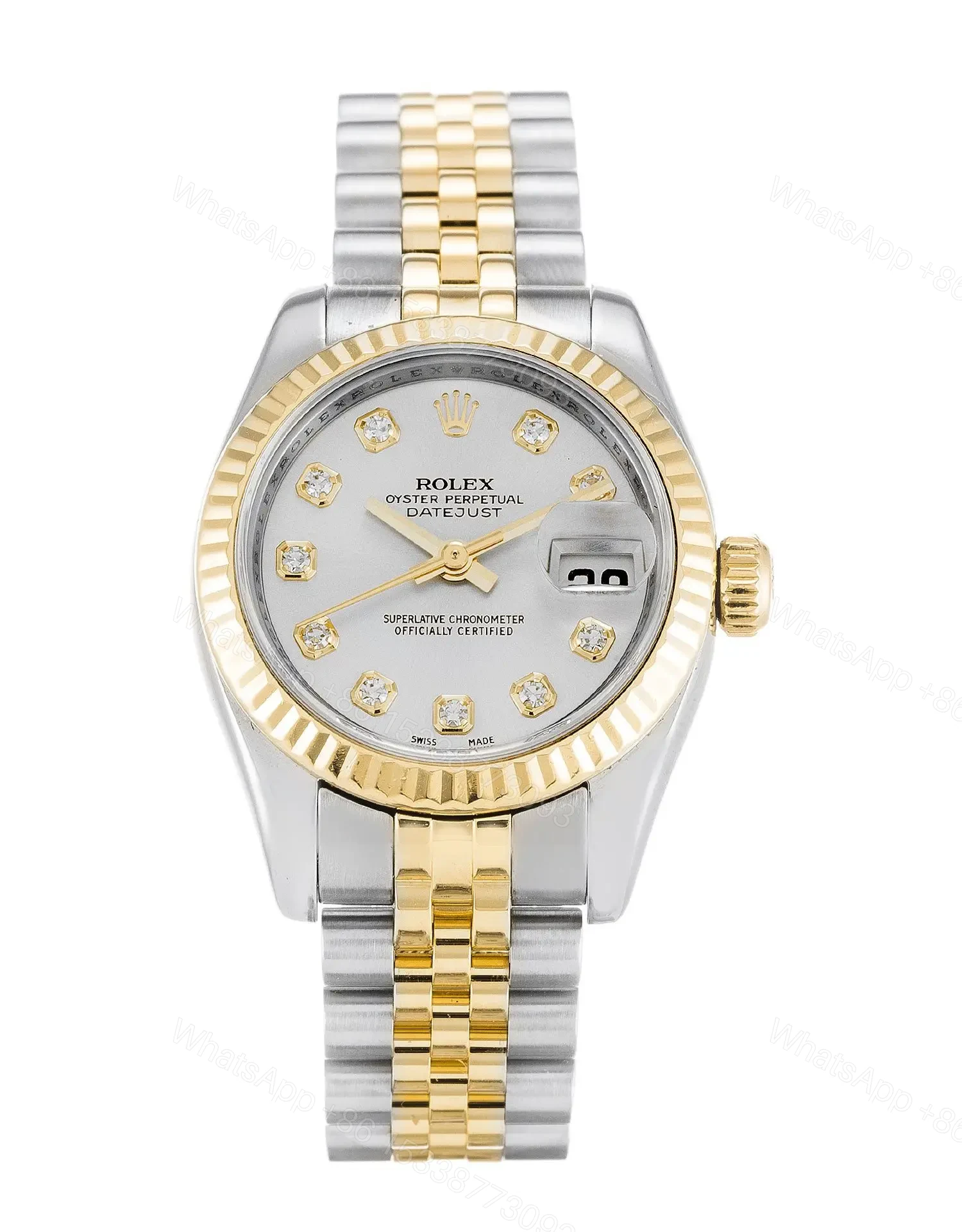 Rolex Datejust Lady 31 Silver Gold Replica — view 1