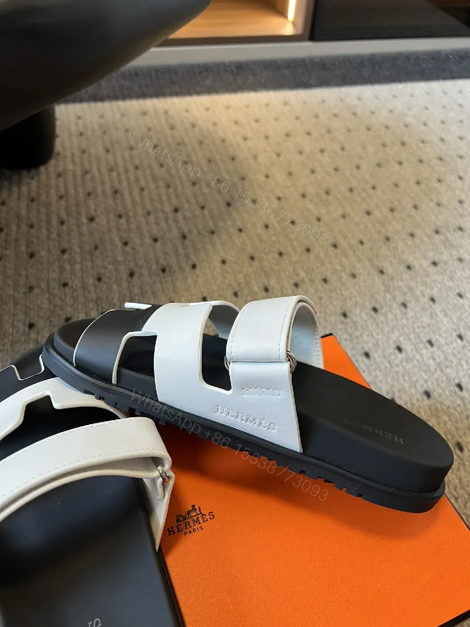 View 2 of Bold H-Cut Sandals: Leather Comfort Everyday Wear