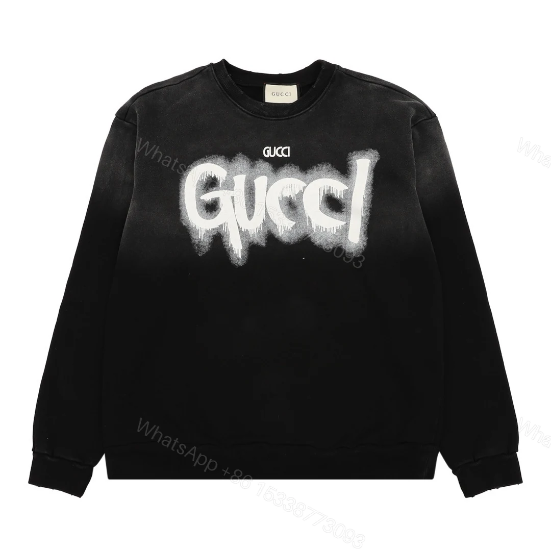 Gucci精品仿製黑色塗鴉LOGO衛衣 街頭潮流風格人氣單品 — view 1