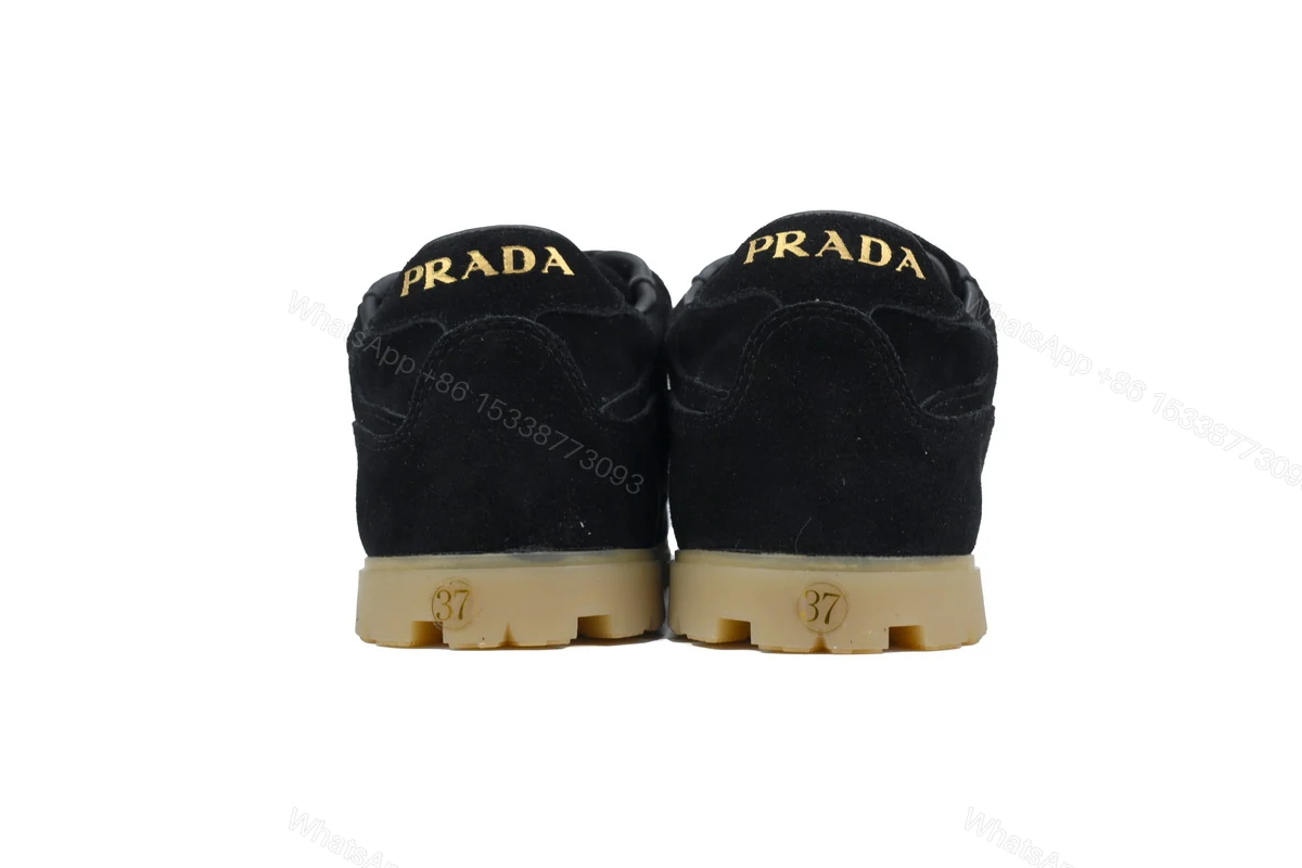View 3 of Prada Trail Suede Sneakers Black