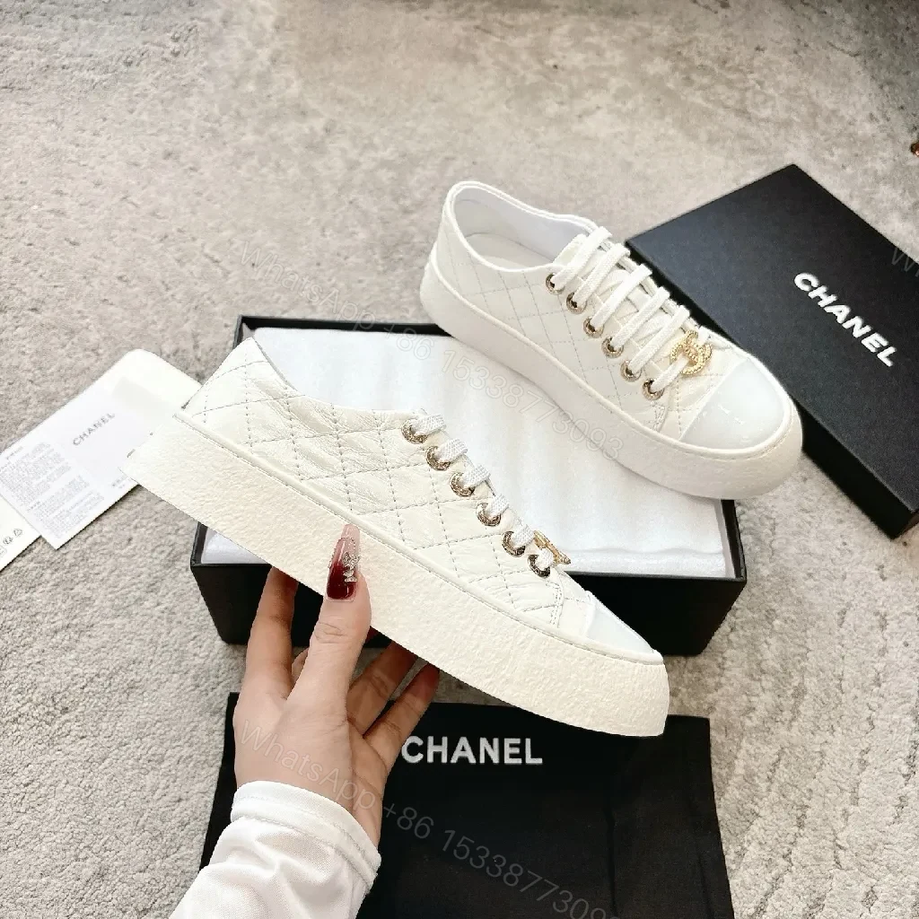 View 4 of White Quilted Leather Sneakers, Luxury Everyday Style, Cushioned Comfort