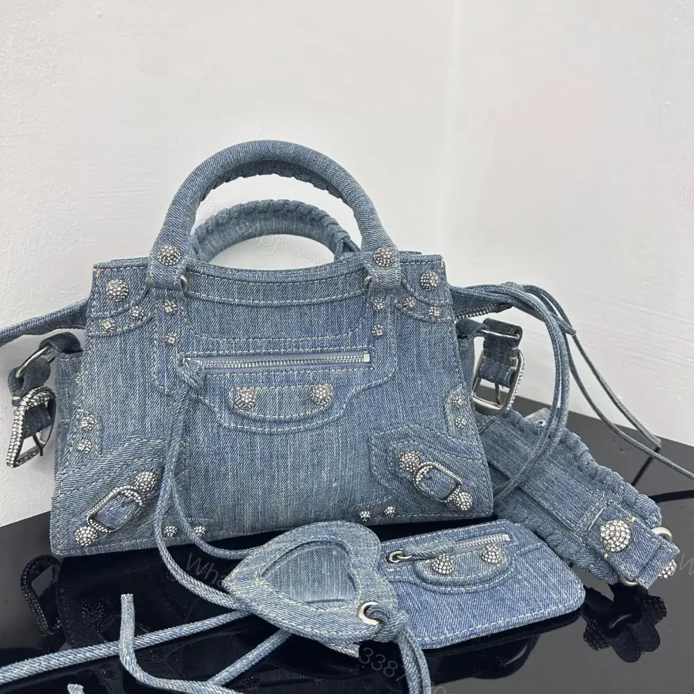 高仿Balenciaga*NeoCagole系列機車包牛仔藍 — view 1